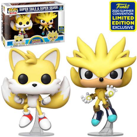  Funko Pop Sonic The Hedgehog - Super Tails & Super Silver 2  Pack (Exclusive) : Toys & Games