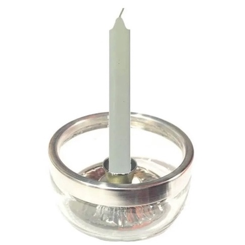 Porta Vela \ Porta essência Palito Castiçal Suporte Redondo Vidro Alumínio