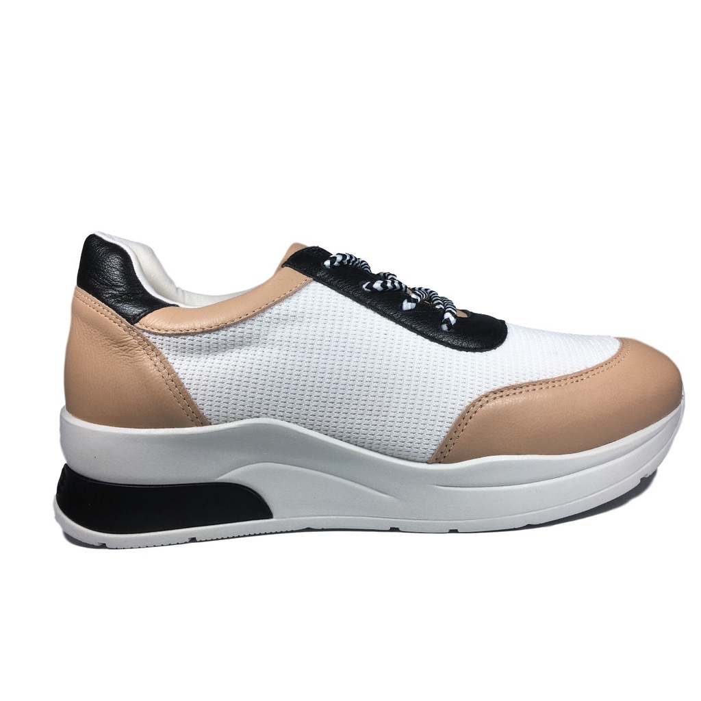 Tenis Feminino Chunky Sneaker Nude E Prata Lia Line Shopee Brasil