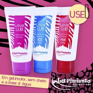 Gel Lubrificante Para Sexo Anal ou Vaginal Love Lub Neutro/ Hot / Ice 60g - SexShop