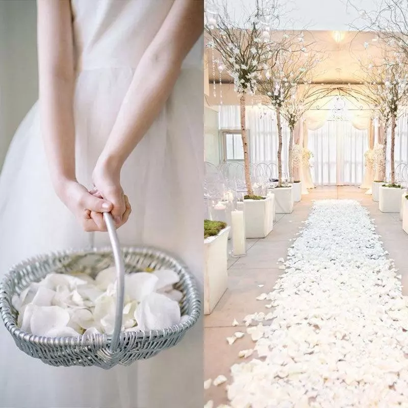 500/1000 Pétalas De Rosas De Seda Branca Para Mesa De Festa De Casamento Decoração Vene