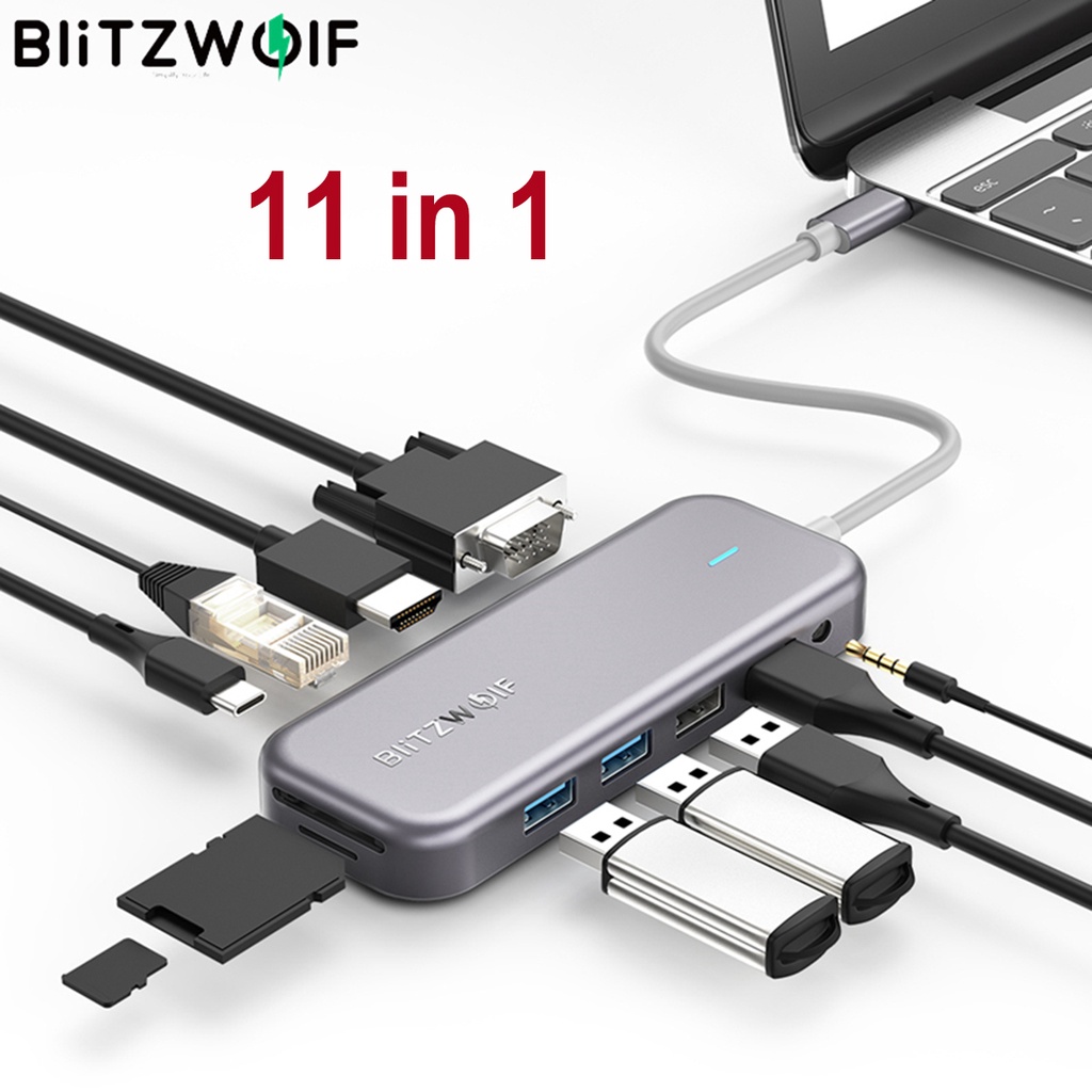 BlitzWolf ® BW-TH8 11 Em 1 Hub De Dados USB-C