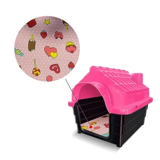 Casa Casinha Cachorro Gato Pets Cão Plástica N2 Com COLCHÂO Porte Pequeno MECPET Desmontável Lavável