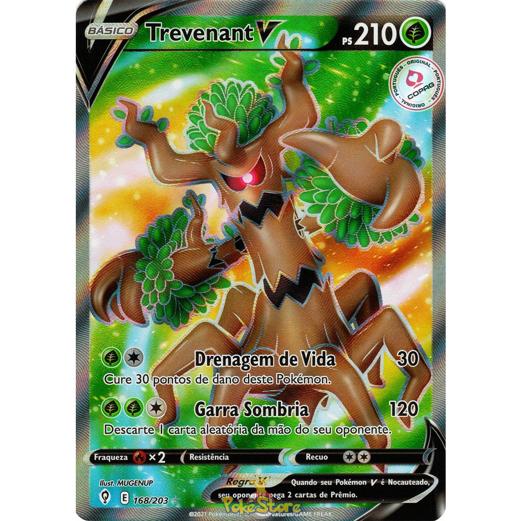 Carta Pokemon Trevenant V Portugus Card Original Copag Cus em Evoluo |  Shopee Brasil