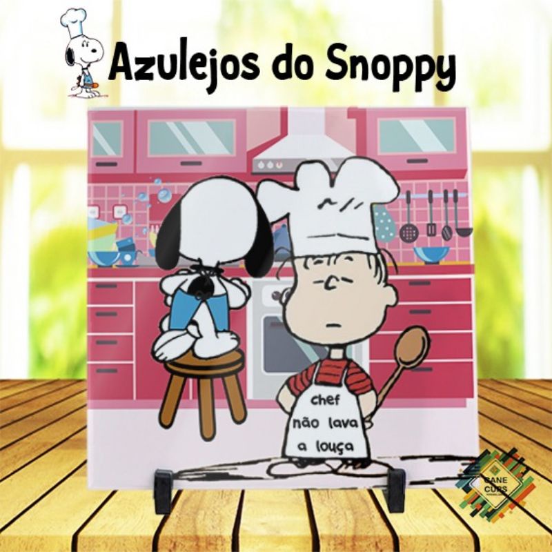azulejo snoopy cozinha quadrinho unidade | Shopee Brasil