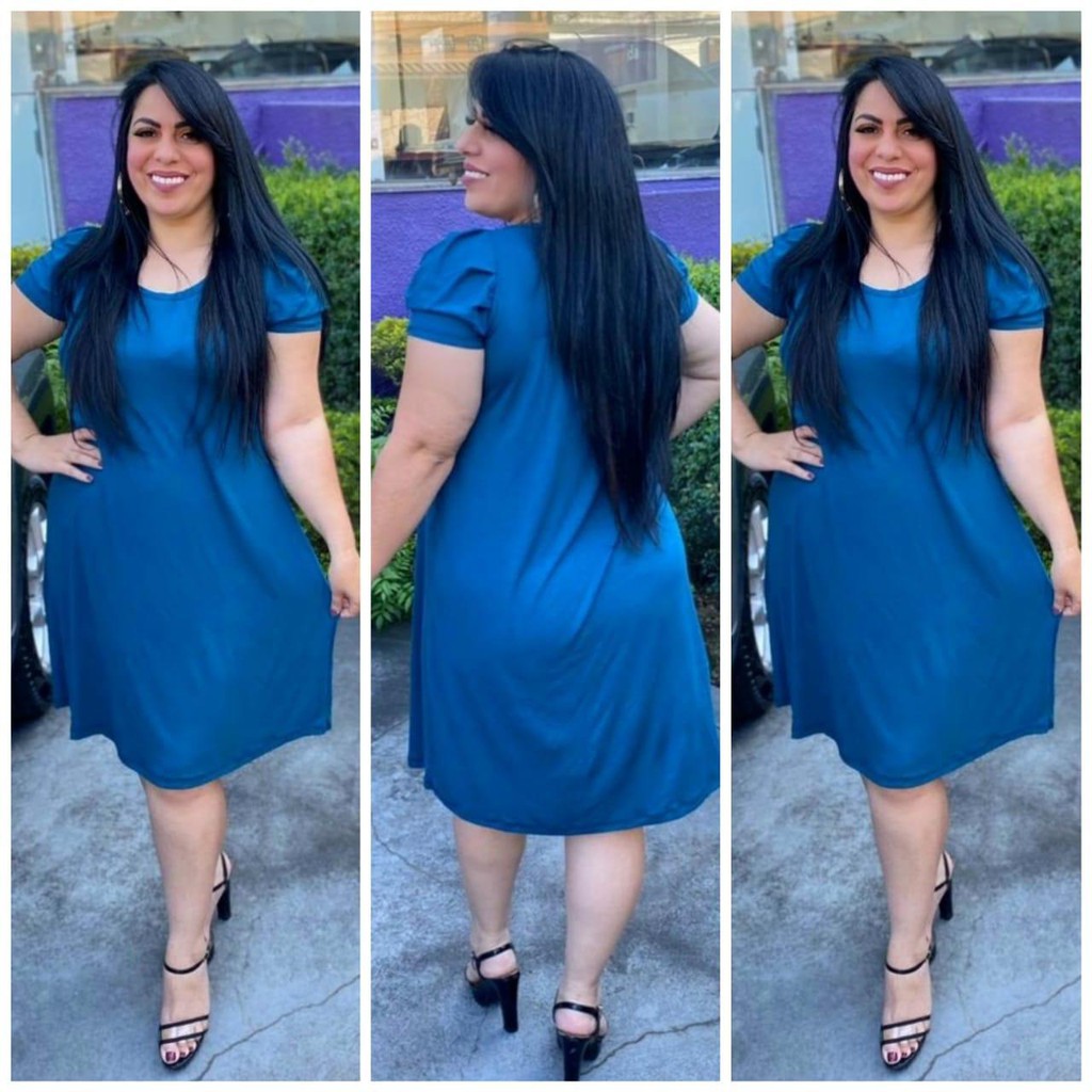 Vestido Manguinha Liso