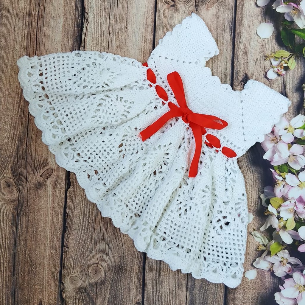 Vestido de store croche infantil branco