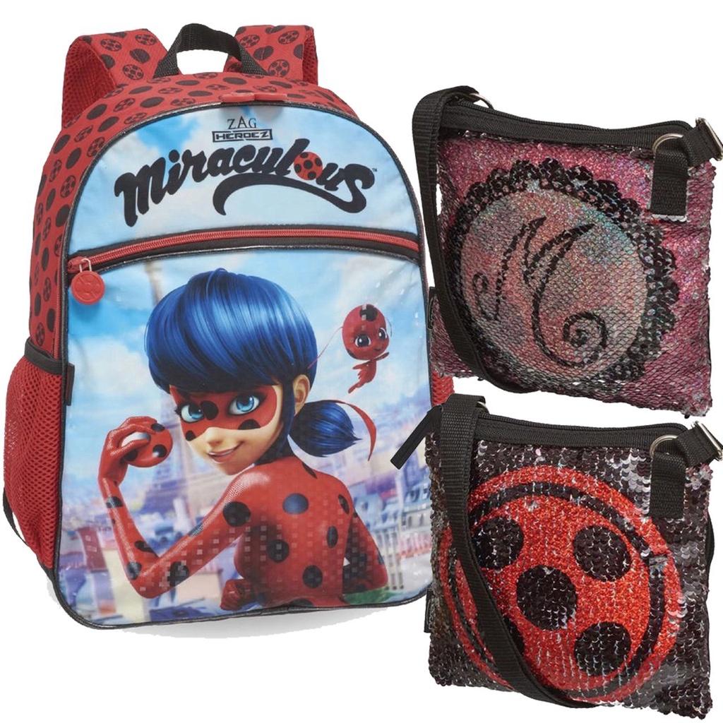 Kit Mochila Costas Miraculous Ladybug + Bolsa Transv Pacific | Shopee ...