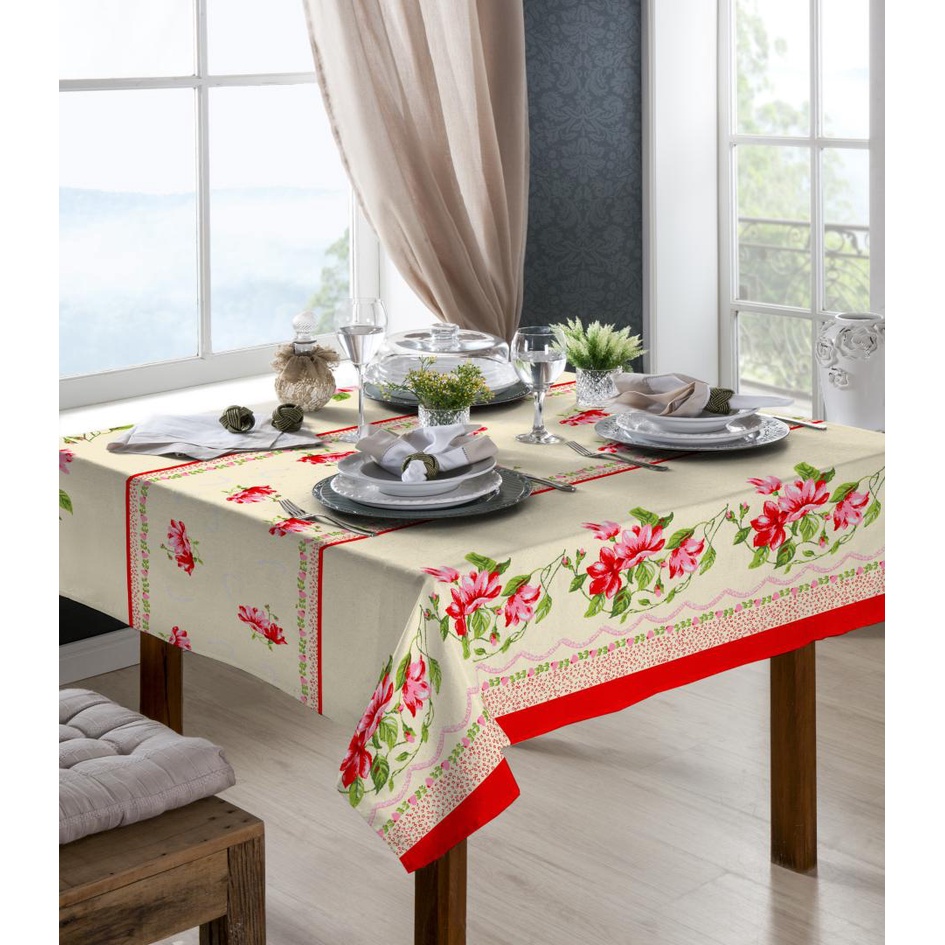 Toalha De Mesa Em Tecido Linhão 4 Lugares | Shopee Brasil