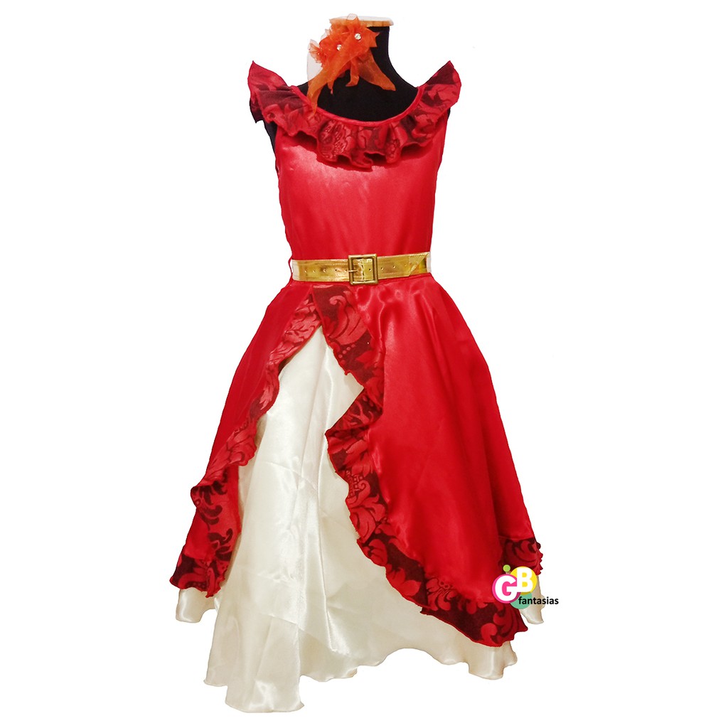 FANTASIA ELENA AVALOR VESTIDO VERMELHO PRINCESA infanti LUXO