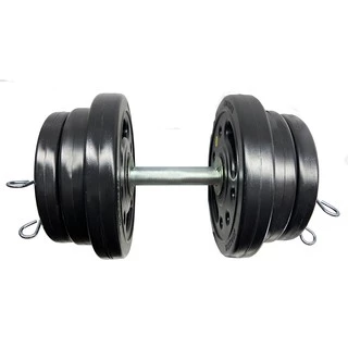 Kit Anilha 12 kg + barra de 40 cm com presilhas