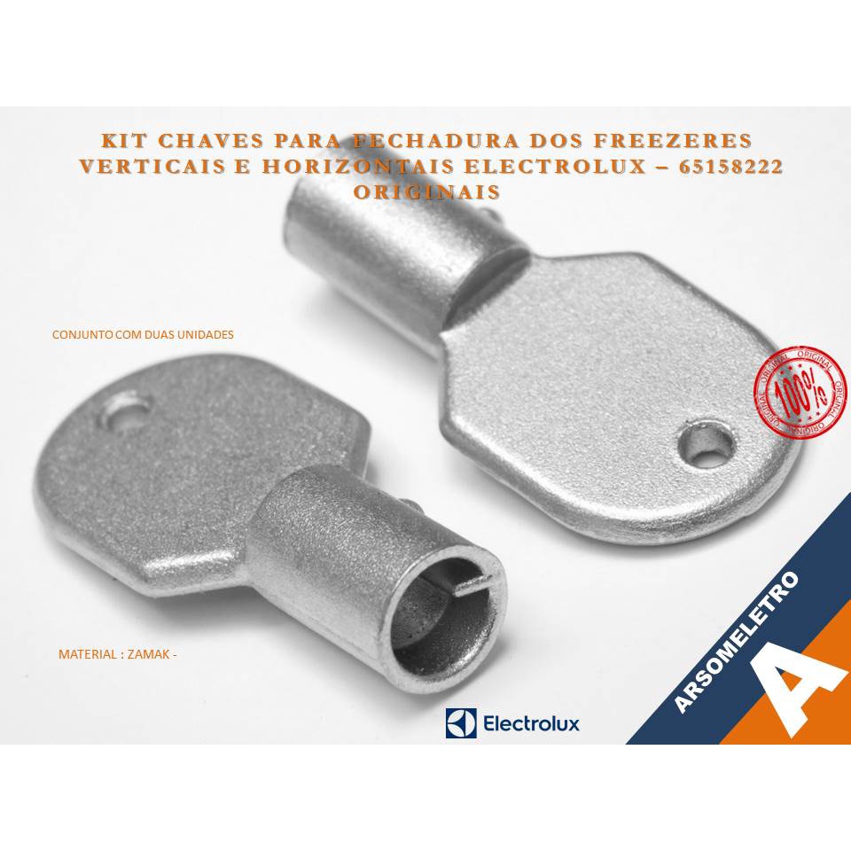 Kit com 2 Chaves Para Freezer Electrolux Originais - 65158222