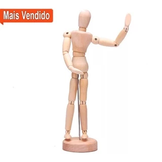 Boneco Articulado Madeira Desenho Manequim 14 cm, 20 cm, 30 cm