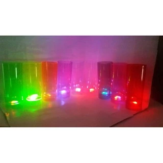 10 Copos Long Drink com Led Pisca 350 ml Sem Personalização