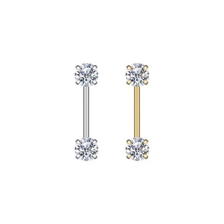 Piercing Mamilo Push PIN Aço Cirúrgico PVD Zircônia Redonda / Mamilo, Língua e Outro