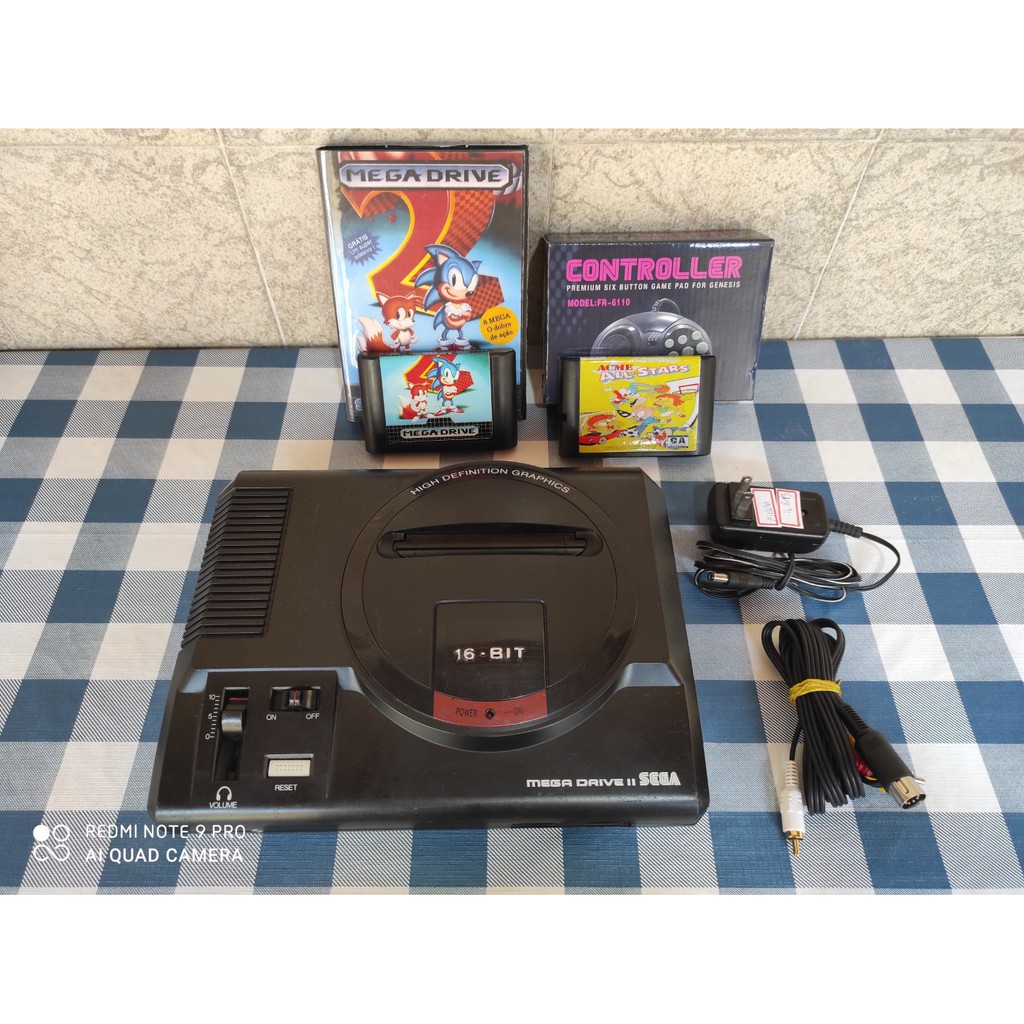 Mega Drive 2 + Sonic 2 Original + Tiny Toon Paralelo + Controle ...