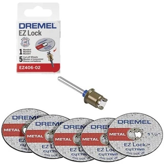 Dremel EZ406-02 - Mandril EZ Lock com 5 Discos de Corte para Metal DREMEL