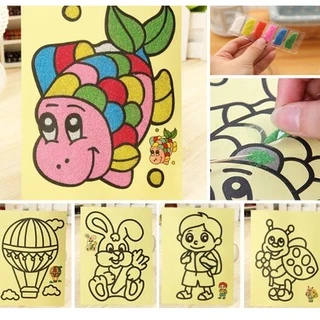 5 Pçs/Lote Crianças DIY Cor Areia Pintura Arte Criativa Brinquedos De Desenho De Aprender A Artesanato De Papel Educação Para As