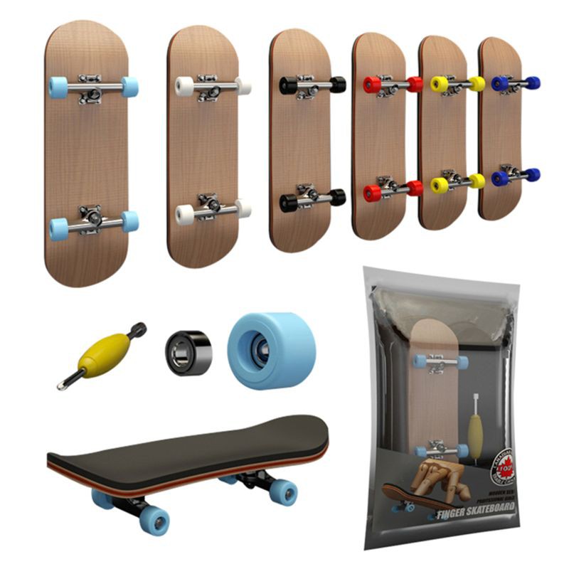 Skateboard de madeira com caixa, conjunto de jogos esportivos para