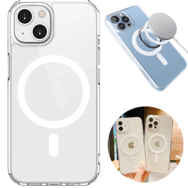 Capa Magsafe Para iPhone 14 /14 Plus /14 Pro /14 Pro Max Capinha Magnetico TPU Transparente