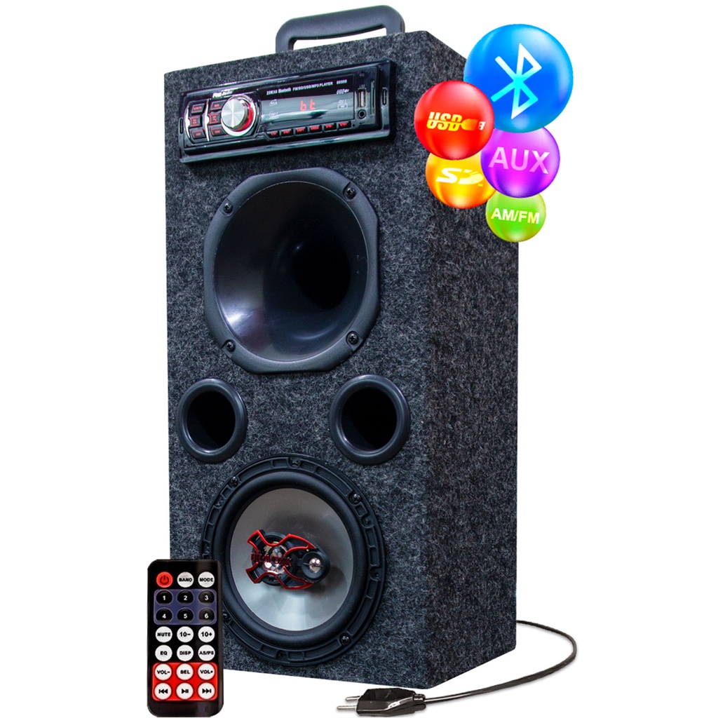 Caixa Bob 6x9 + Sub 12 Residencial Ativa Bluetooth 400w Rms