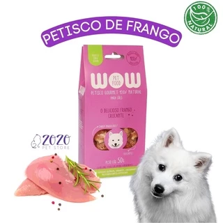 Petisco Natural para Cães Sabor Frango Crocante WOW Pet Food – 50g Petisco 100% Natural