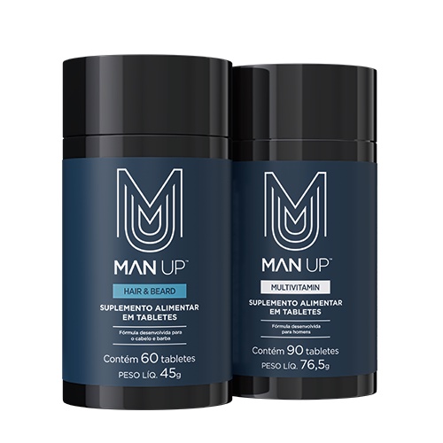 Imagem do produto Man Up Hair & Beard e Man Up Multivitamin Jeunesse