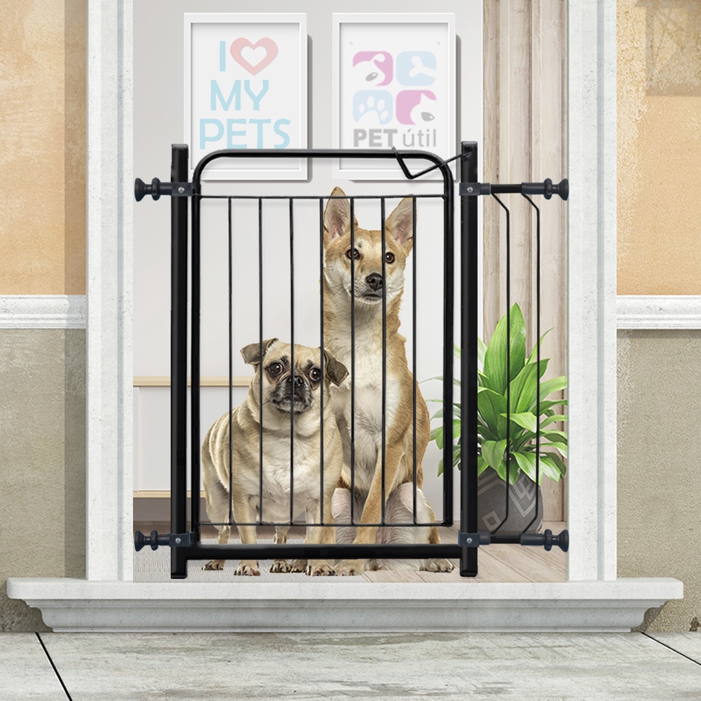 Portão Grade de Segurança Pet e Kids (PRETO) (69cm a 154cm)