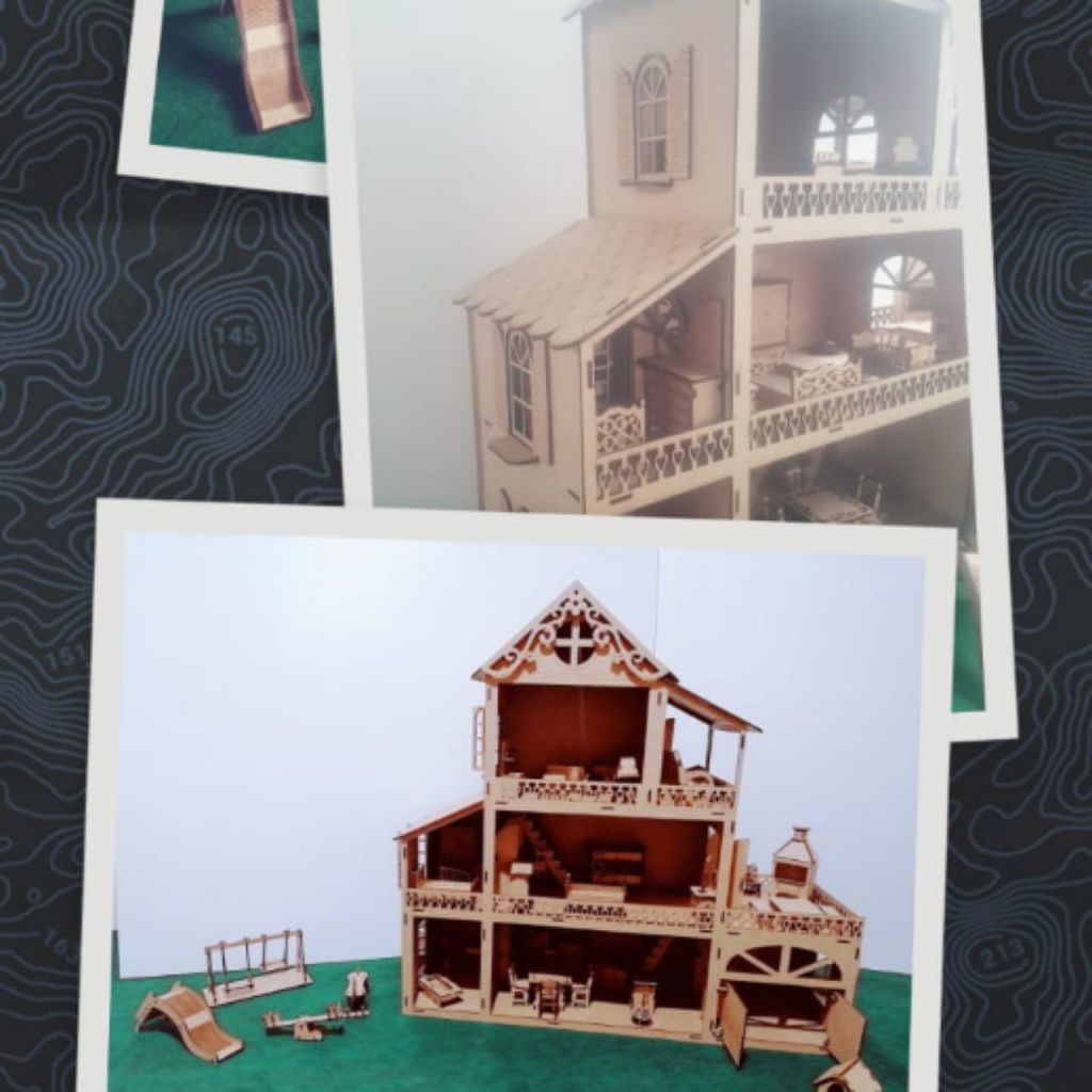 Casa Casinha Para Boneca Polly +38 Mini Móveis Mdf Madeira em