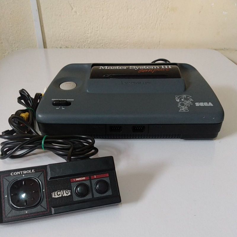 Vídeo Game Master System 3 Compact Com Sonic na memória e mod.av Chip Sony