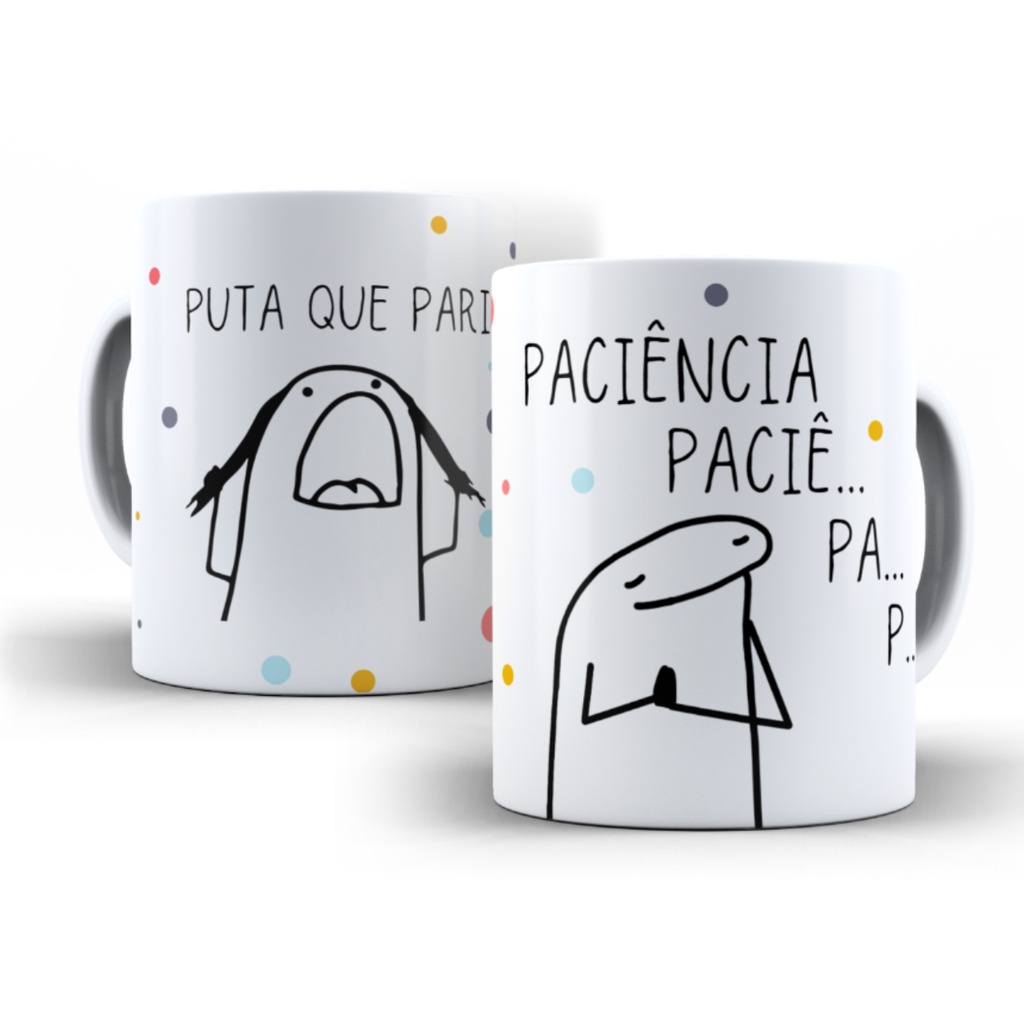 Caneca Flork Pâciencia - Puta que Pariu | Shopee Brasil