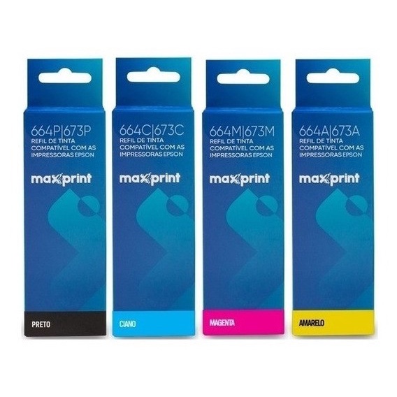 Kit Tinta para Impressora Epson EcoTank L365 - Original Maxprint
