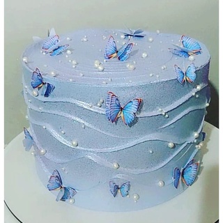 60 borboletas Pequenas dupla camada efeito 3d para decoração de bolo.