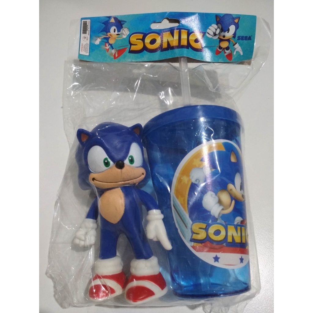 Kit copo e boneco Sonic Naruto Hulk Homem aranha - Escorrega o Preço