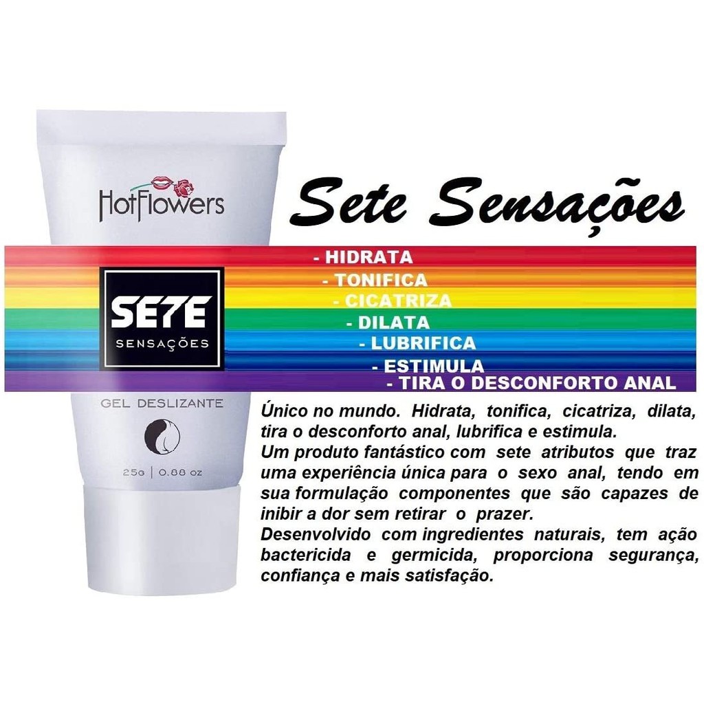 Gel Deslizante Lubri-ficante Sete 7 Sensações Hot Flowers 25g E