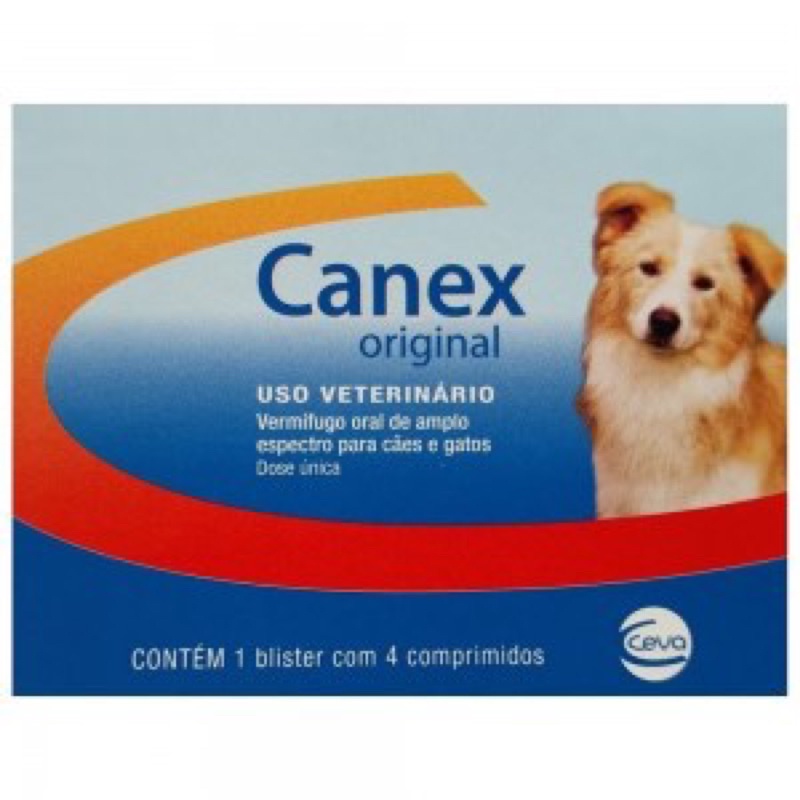 VERMÍFUGO CANEX ORIGINAL PARA CÃES E GATOS 04 COMPRIMIDOS | Shopee Brasil