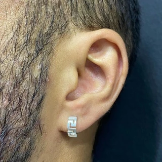 Brinco Masculino de Argola Banho de Prata 925 Prata Maciça Banhada em Oferta na Shopee