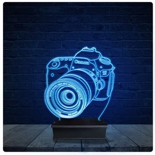 Luminária Led Acrilico Abajur - Canon Fatógrafo Câmera