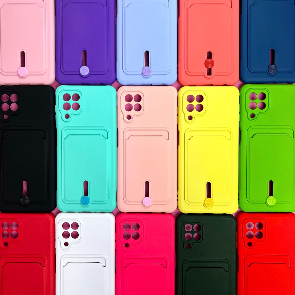 Capa Anti Impacto Colorida/ Samsung A22/M22/M32 / Porta cartão com Botão para levantar (CF39)
