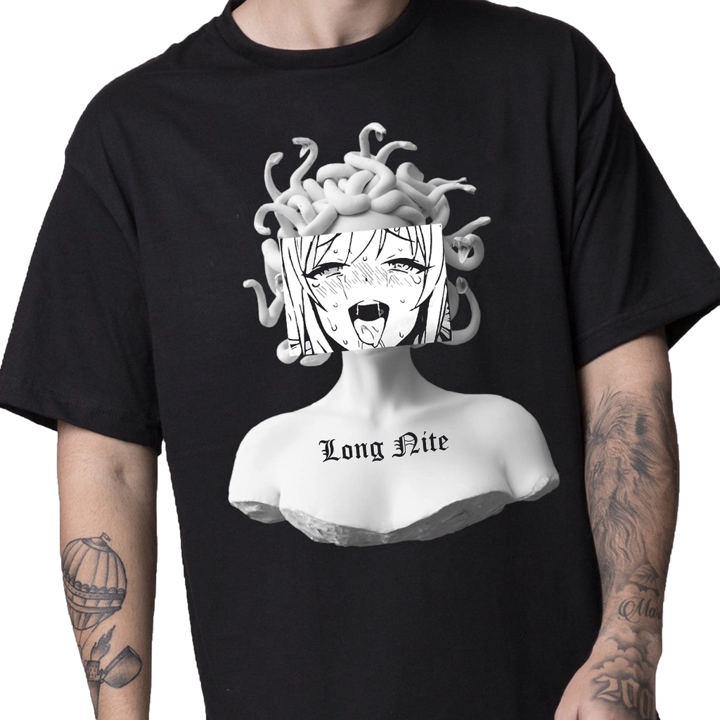 Camiseta Coreano ahegao Hentai Medusa Longnite Original Oversized ...