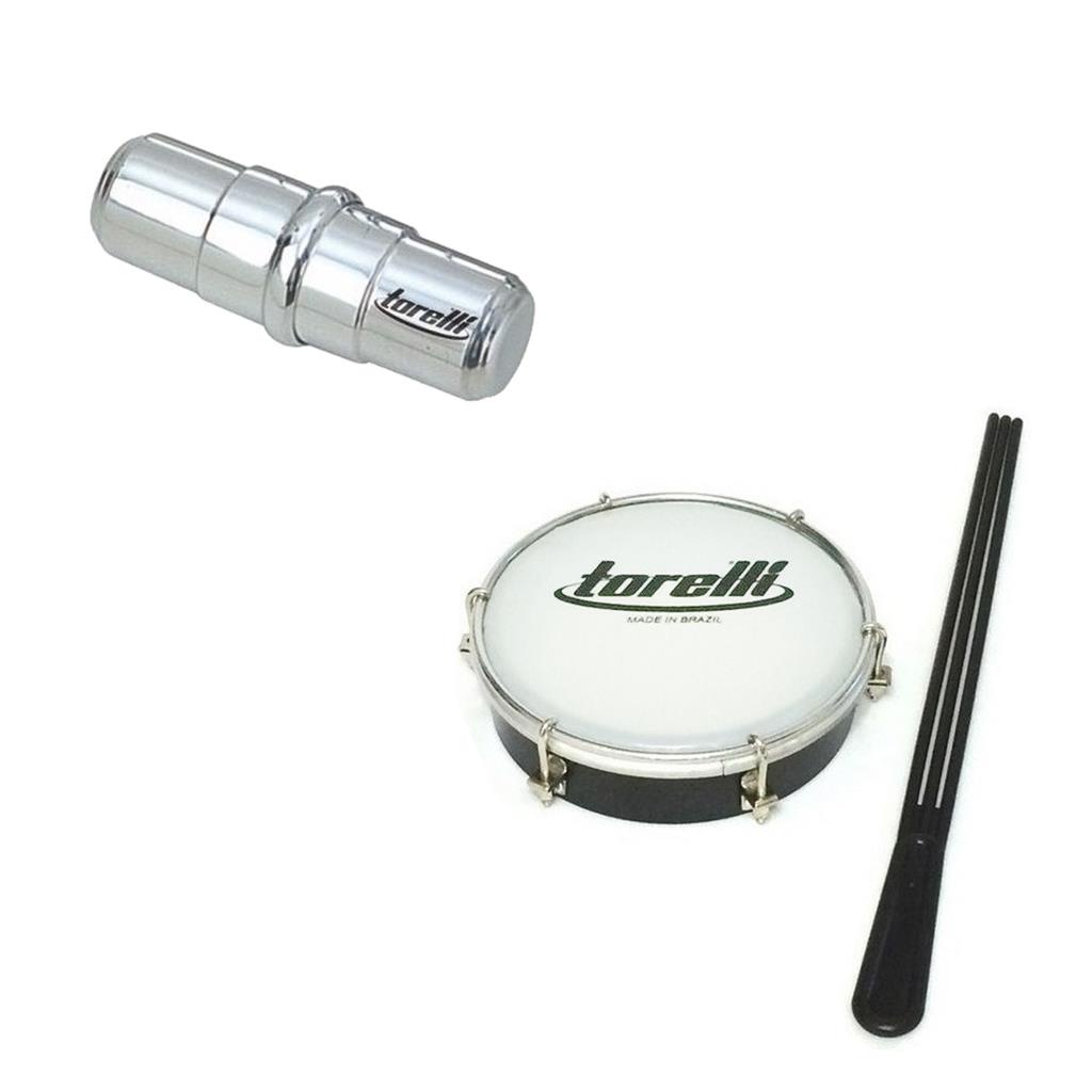 Tamborim com Baqueta + Ganzá de Alumínio Torelli Shopee Brasil