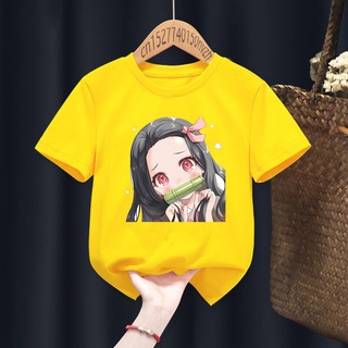 Nezuko Kamado Kimetsu no Yaiba Vermelho Estampa Criança Camisetas Crianças  Bebê Preto Harajuku Roupas Kawaii Menino Menina Tops Presente