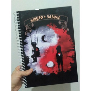 Caderno Naruto Shippuden Desenho e Cartografia Naruto Sasuke - Ri