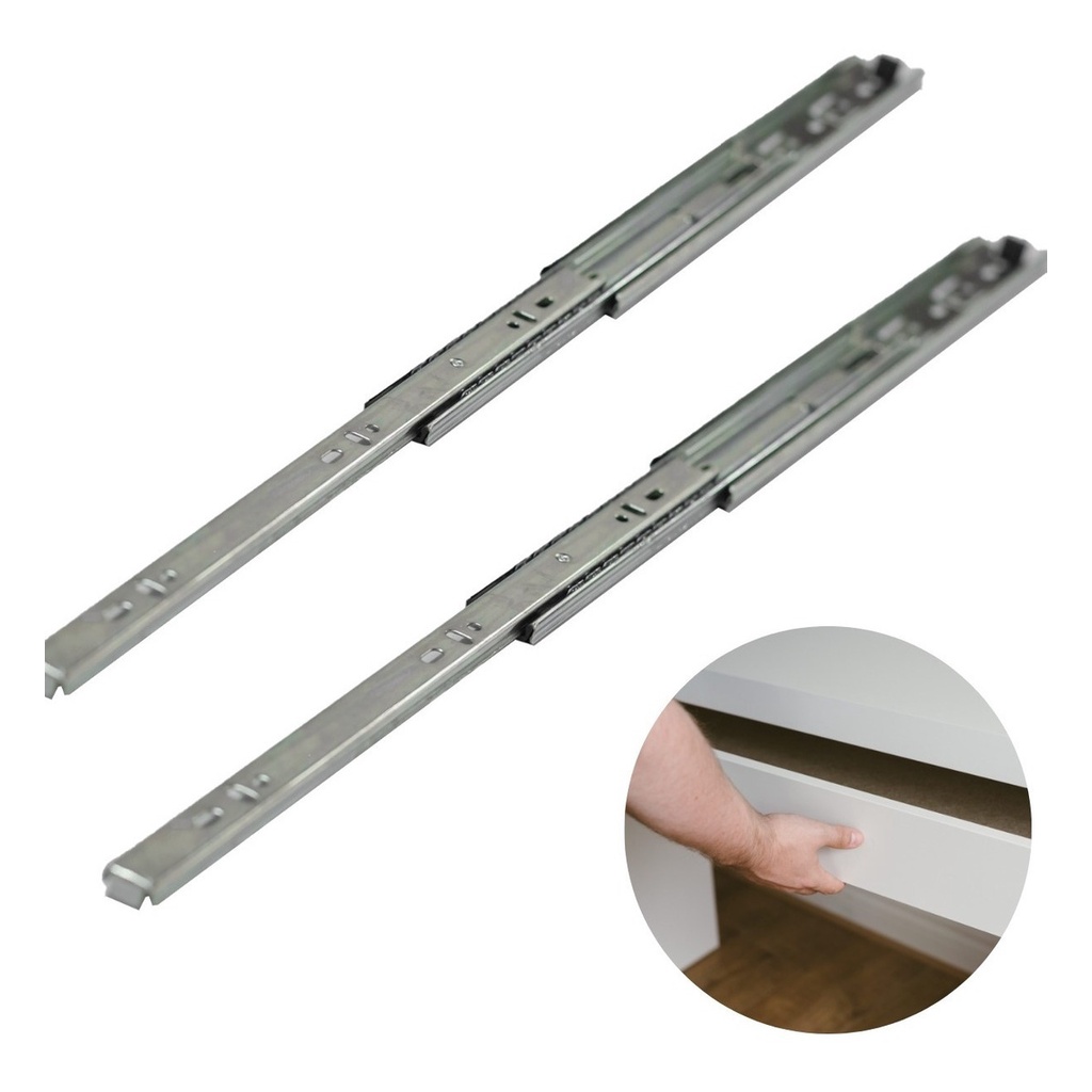 1 Trilho 40cm corrediça telescópica para gaveta de correr de guarda ...