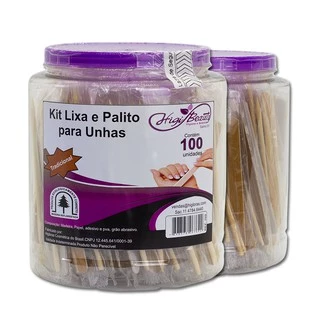 Kit Lixa E Palito Para Unha - 100 Unidades