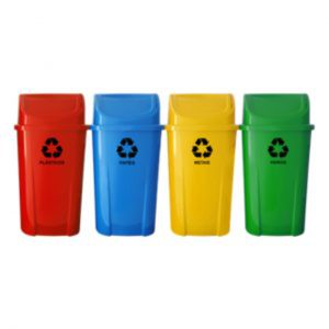Cesto 60 Litros com Tampa Vai e Vem - Diversas Cores - 60L