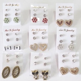 kit 48 pares Brincos Bijuteria -16 CARTELAS-3 Pares cada