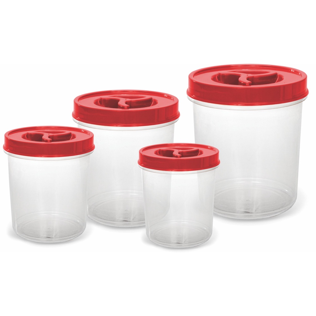 1 conjunto mantimentos redondo tampa c/ rosca transparente c/ 4 peças pote mantimentos pote organizador de alimentos