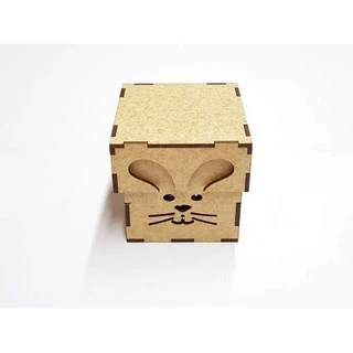 Caixas Coelho Páscoa  C/ Tampa  Lembrancinha De Mdf Cru em Oferta na Shopee