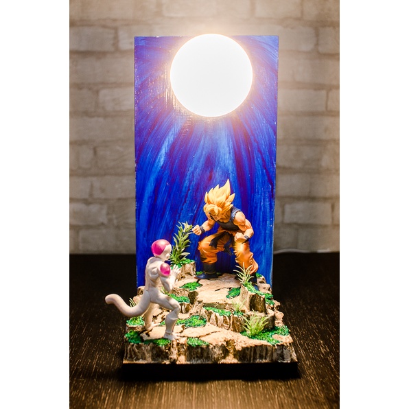 Figura Luminária Freeza Forma Final Dragon Ball Z 35cm Nova